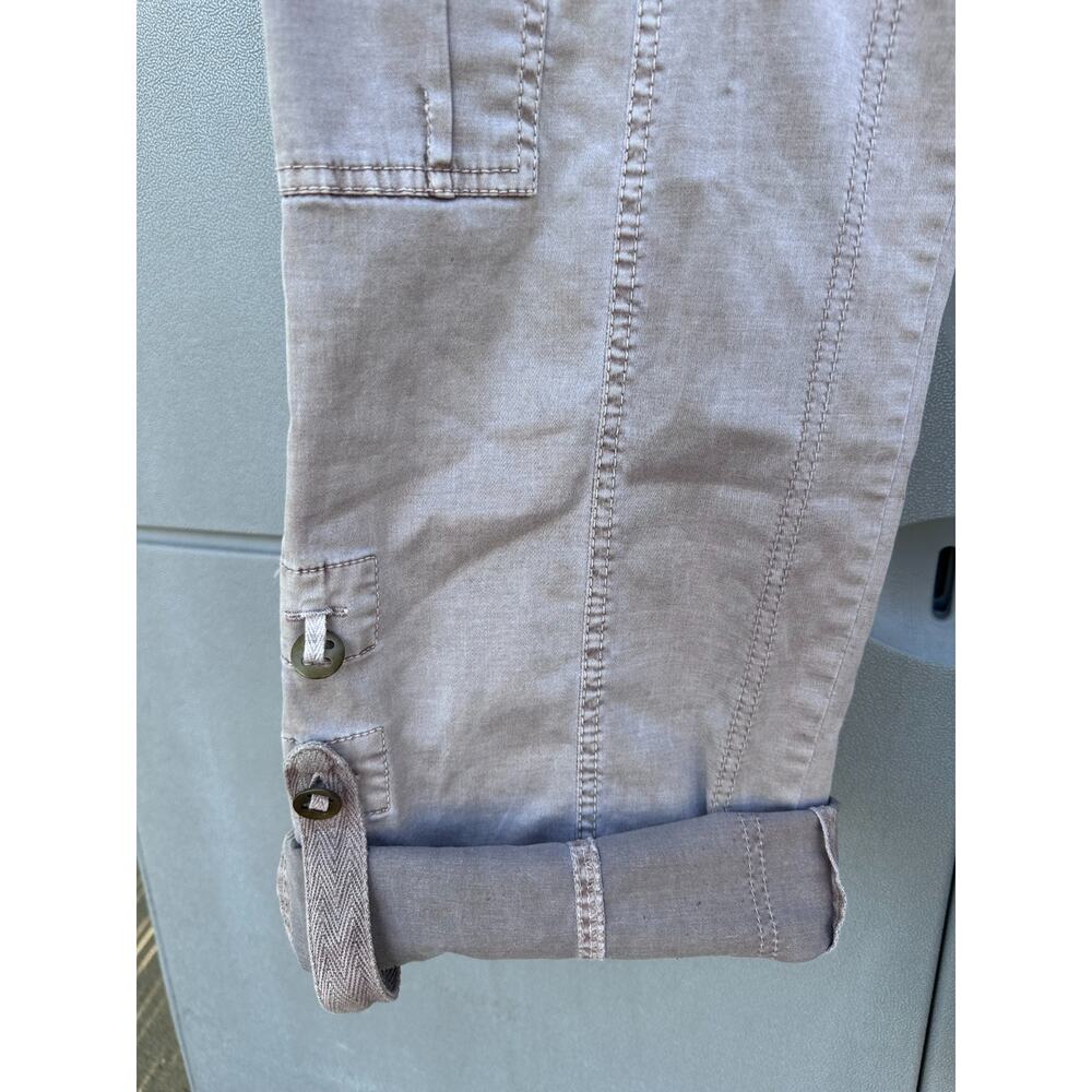 XCVI Women Beige Cargo Pants Drawstring Waist Utility Pockets Sz M Casual Street - Picture 10 of 11